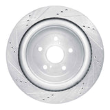 Dynamic Friction 2016-2022 Lexus RX450h Rear Right Drilled & Slotted Silver Brake Rotor by Dynamic Friction Company 631-75042R