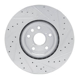 Dynamic Friction 2011-2025 Lexus GS300 Left Front Drilled & Slotted Silver Brake Rotor by Dynamic Friction Company 631-75054D