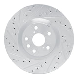 Dynamic Friction 2011-2025 Lexus GS300 Left Front Drilled & Slotted Silver Brake Rotor by Dynamic Friction Company 631-75054D
