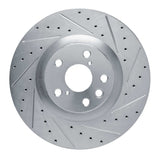 Dynamic Friction 2011-2025 Lexus IS300 Right Front Drilled & Slotted Silver Brake Rotor by Dynamic Friction Company 631-75055D