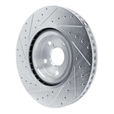 Dynamic Friction 2011-2025 Lexus IS300 Right Front Drilled & Slotted Silver Brake Rotor by Dynamic Friction Company 631-75055D