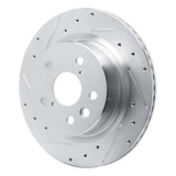 Dynamic Friction 2021-2025 Lexus IS300 Rear Left Drilled & Slotted Silver Brake Rotor by Dynamic Friction Company 631-75056L