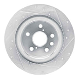 Dynamic Friction 2021-2025 Lexus IS300 Rear Left Drilled & Slotted Silver Brake Rotor by Dynamic Friction Company 631-75056L