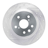 Dynamic Friction 2021-2025 Lexus IS300 Rear Left Drilled & Slotted Silver Brake Rotor by Dynamic Friction Company 631-75056L