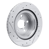 Dynamic Friction 2021-2025 Lexus RC300 Rear Right Drilled & Slotted Silver Brake Rotor by Dynamic Friction Company 631-75056R