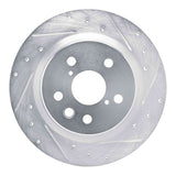 Dynamic Friction 2021-2025 Lexus RC300 Rear Right Drilled & Slotted Silver Brake Rotor by Dynamic Friction Company 631-75056R