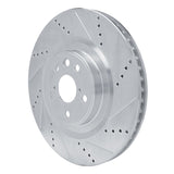 Dynamic Friction 2013-2025 Lexus RC350 Right Front Drilled & Slotted Silver Brake Rotor by Dynamic Friction Company 631-75057D