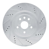 Dynamic Friction 2013-2025 Lexus RC350 Right Front Drilled & Slotted Silver Brake Rotor by Dynamic Friction Company 631-75057D