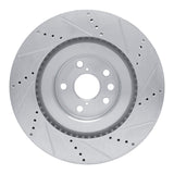 Dynamic Friction 2013-2025 Lexus RC200T Left Front Drilled & Slotted Silver Brake Rotor by Dynamic Friction Company 631-75058D