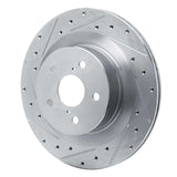 Dynamic Friction 2021-2022 Lexus RC300 Rear Left Drilled & Slotted Silver Brake Rotor by Dynamic Friction Company 631-75059L