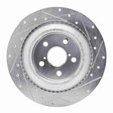 Dynamic Friction 2021-2022 Lexus RC300 Rear Left Drilled & Slotted Silver Brake Rotor by Dynamic Friction Company 631-75059L