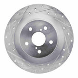 Dynamic Friction 2021-2022 Lexus RC300 Rear Left Drilled & Slotted Silver Brake Rotor by Dynamic Friction Company 631-75059L