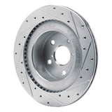 Dynamic Friction 2021-2022 Lexus RC300 Rear Left Drilled & Slotted Silver Brake Rotor by Dynamic Friction Company 631-75059L