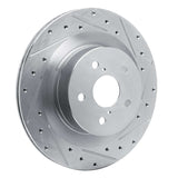Dynamic Friction 2021-2022 Lexus RC300 Rear Right Drilled & Slotted Silver Brake Rotor by Dynamic Friction Company 631-75059R