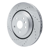 Dynamic Friction 2020-2025 Lexus RX350 Front Left Drilled & Slotted Silver Brake Rotor by Dynamic Friction Company 631-75066L