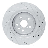 Dynamic Friction 2020-2025 Lexus RX350 Front Left Drilled & Slotted Silver Brake Rotor by Dynamic Friction Company 631-75066L