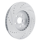 Dynamic Friction 2020-2025 Lexus RX350 Front Right Drilled & Slotted Silver Brake Rotor by Dynamic Friction Company 631-75066R