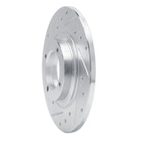 R1 Concepts 1981-1984 Toyota Starlet Front Left Drilled & Slotted Silver Brake Rotor