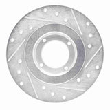 R1 Concepts 1981-1984 Toyota Starlet Front Left Drilled & Slotted Silver Brake Rotor