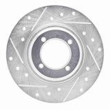R1 Concepts 1981-1984 Toyota Starlet Front Left Drilled & Slotted Silver Brake Rotor