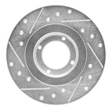 R1 Concepts 1981-1984 Toyota Starlet Front Right Drilled & Slotted Silver Brake Rotor