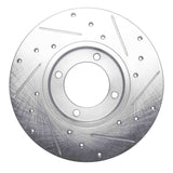 R1 Concepts 1979-1981 Toyota Celica Front Left Drilled & Slotted Silver Brake Rotor