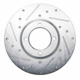 R1 Concepts 1979-1981 Toyota Celica Front Left Drilled & Slotted Silver Brake Rotor