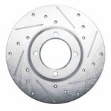 R1 Concepts 1979-1981 Toyota Celica Front Right Drilled & Slotted Silver Brake Rotor