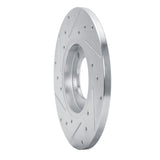 R1 Concepts 1979-1981 Toyota Celica Front Right Drilled & Slotted Silver Brake Rotor