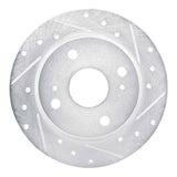 R1 Concepts 1979-1981 Toyota Celica Rear Right Drilled & Slotted Silver Brake Rotor