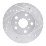 R1 Concepts 1983-1986 Toyota Camry Front Right Drilled & Slotted Silver Brake Rotor