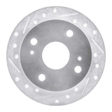 R1 Concepts 1985-1987 Toyota Corolla (US/Canada) Rear Left Drilled & Slotted Silver Brake Rotor by R1 Concepts 631-76023L