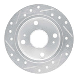 R1 Concepts 1985-1987 Toyota Corolla (US/Canada) Rear Right Drilled & Slotted Silver Brake Rotor by R1 Concepts 631-76023R