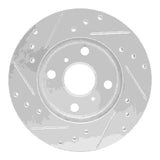 R1 Concepts 1990-1991 Toyota Celica Front Right Drilled & Slotted Silver Brake Rotor by R1 Concepts 631-76043R