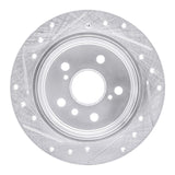 R1 Concepts 92-03 Lexus ES300 Rear Right Drilled & Slotted Silver Brake Rotor