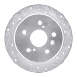 R1 Concepts 92-03 Lexus ES300 Rear Right Drilled & Slotted Silver Brake Rotor