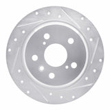 R1 Concepts 1995-1999 Toyota Avalon Rear Right Drilled & Slotted Silver Brake Rotor by R1 Concepts 631-76065R
