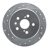 R1 Concepts 1996-1999 Toyota Celica Rear Left Drilled & Slotted Silver Brake Rotor by R1 Concepts 631-76066L