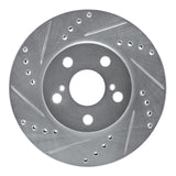 R1 Concepts 1994-2000 Toyota Celica Front Left Drilled & Slotted Silver Brake Rotor by R1 Concepts 631-76067L