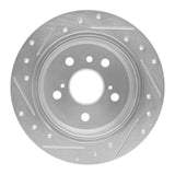 Dynamic Friction 2002-2008 Lexus ES300 Rear Right Drilled & Slotted Silver Brake Rotor by Dynamic Friction Company 631-76076R