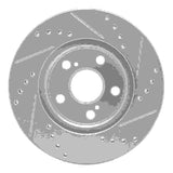 Dynamic Friction 2004-2009 Toyota Prius Front Left Drilled & Slotted Silver Brake Rotor by Dynamic Friction Company 631-76077L