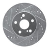 R1 Concepts 2004-2009 Toyota Prius Front Left Drilled & Slotted Silver Brake Rotor