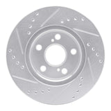 Dynamic Friction 2004-2009 Toyota Prius Front Right Drilled & Slotted Silver Brake Rotor by Dynamic Friction Company 631-76077R