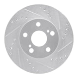 Dynamic Friction 2004-2009 Toyota Prius Front Right Drilled & Slotted Silver Brake Rotor by Dynamic Friction Company 631-76077R