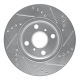 Dynamic Friction 2006-2019 Scion IQ Front Left Drilled & Slotted Silver Brake Rotor by Dynamic Friction Company 631-76078L
