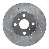Dynamic Friction 2006-2019 Scion IQ Front Left Drilled & Slotted Silver Brake Rotor by Dynamic Friction Company 631-76078L