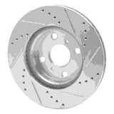 Dynamic Friction 2006-2019 Scion IQ Front Left Drilled & Slotted Silver Brake Rotor by Dynamic Friction Company 631-76078L