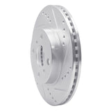 Dynamic Friction 2006-2019 Scion IQ Front Right Drilled & Slotted Silver Brake Rotor by Dynamic Friction Company 631-76078R