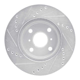 Dynamic Friction 2006-2019 Scion IQ Front Right Drilled & Slotted Silver Brake Rotor by Dynamic Friction Company 631-76078R