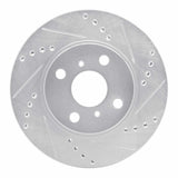 Dynamic Friction 2006-2019 Scion IQ Front Right Drilled & Slotted Silver Brake Rotor by Dynamic Friction Company 631-76078R